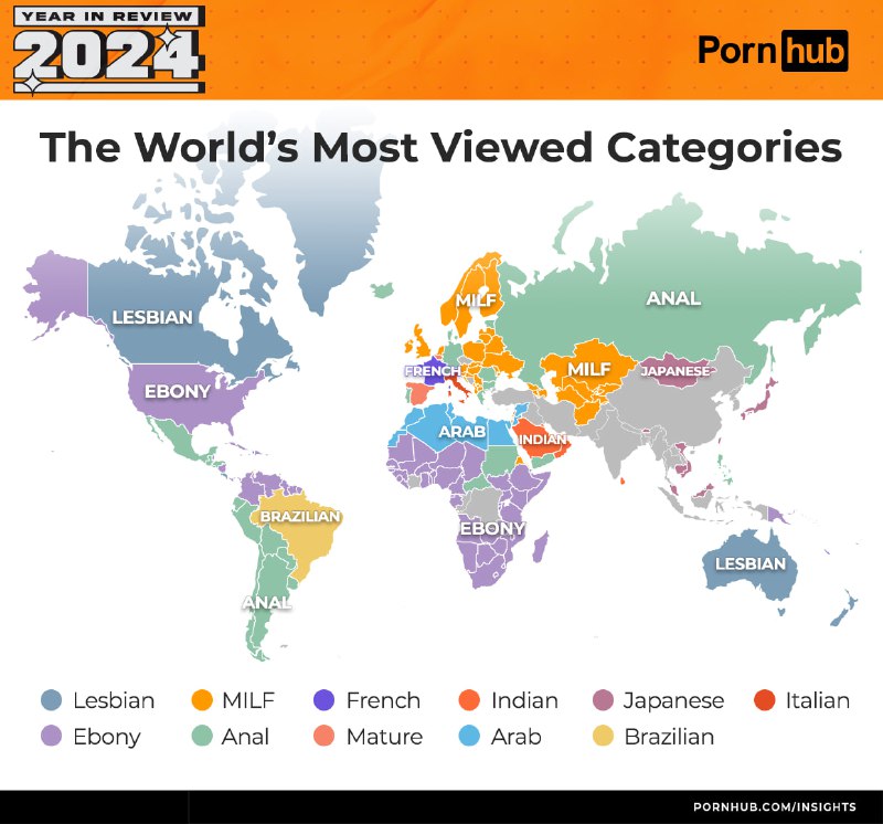 » Pornhub 发布 2024 年度回顾* 热搜词：hentai，milf，pinay，变化不大* 年轻人的观看时长较去年缩短，而中老年人观看时长则增加了* 人们最喜欢在周一晚11点观看，因而，可以理解为什么最少在周二凌晨观看* 各地区用户的男女性别比例有明显差异* 热搜游戏《原神》上升到第二位（+4），热搜游戏角色蒂法位列第三还有更多有趣的信息，比如访问人群使用的手机系统，游戏主机系统，男女偏好，各地区，各多元性相关的统计等» Pornhub 发布 2024 年度回顾* 热搜词：hentai，milf，pinay，变化不大* 年轻人的观看时长较去年缩短，而中老年人观看时长则增加了* 人们最喜欢在周一晚11点观看，因而，可以理解为什么最少在周二凌晨观看* 各地区用户的男女性别比例有明显差异* 热搜游戏《原神》上升到第二位（+4），热搜游戏角色蒂法位列第三还有更多有趣的信息，比如访问人群使用的手机系统，游戏主机系统，男女偏好，各地区，各多元性相关的统计等