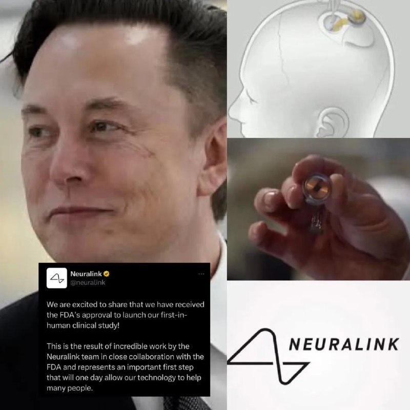 » 3. 马斯克的脑机接口公司Neuralink官宣：首次人体临床试验获FDA批准马斯克旗下的脑机接口公司Neuralink于当地时间5月25日宣布，已获得美国FDA的批准，将启动首次脑植入物人体临床研究