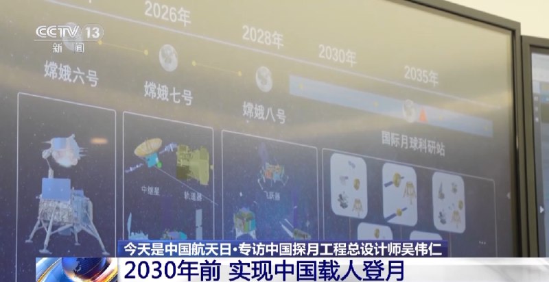 » 1. 探月工程总设计师吴伟仁：2030年前中国人的脚印肯定会踏在月球上4月24日是第八个中国航天日，总台央视记者日前来到位于北京的深空探测实验室，对中国探月工程总设计师吴伟仁院士进行了独家专访