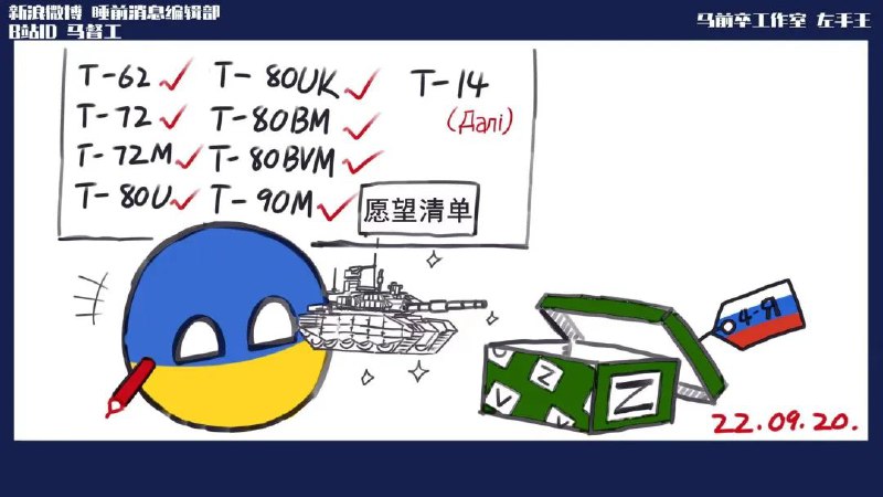 » 16. 乌克兰缴获T-90M坦克近日，俄罗斯 T-90M 主战坦克被乌克兰军队完整俘获，这是俄乌武装冲突爆发以来，乌克兰方面首次缴获这种先进坦克