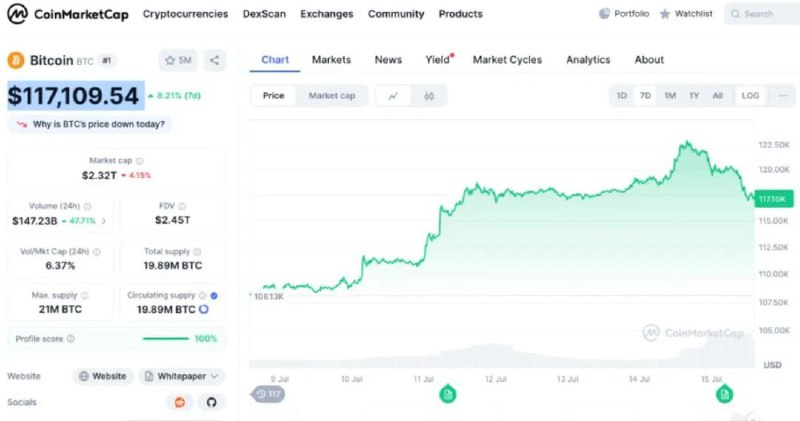 » 7、比特币首破12万美元/枚，再创历史新高近期，比特币价格再次冲高，震荡明显