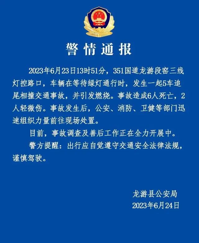 » 13. 浙江龙游发生5车追尾事故致6人死亡