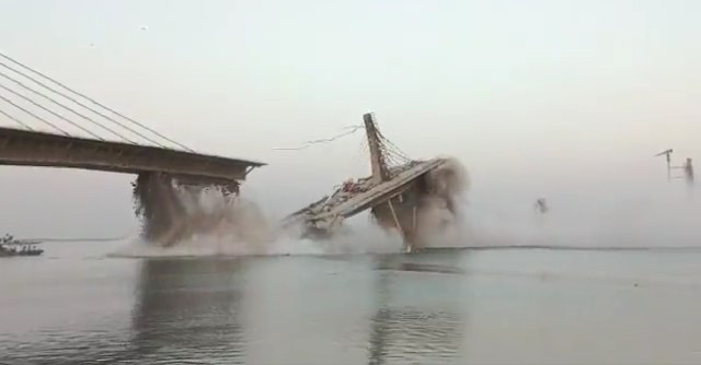 » 6、印度比哈尔邦在建跨恒河大桥二次坍塌当地时间6月4日，印度比哈尔邦在建的横跨恒河的阿格瓦尼-苏丹甘吉大桥再次发生坍塌