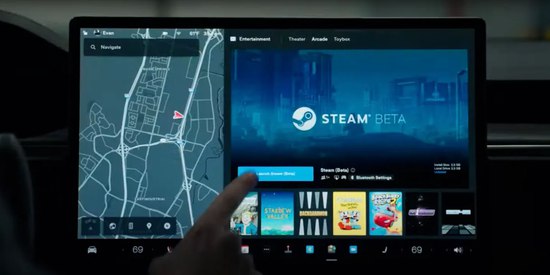 » 11. Steam平台登陆特斯拉车机系统当地时间12月13日 ，特斯拉在最新更新中，上线游戏库Steam测试版，北美地区新版ModelS和ModelX可安装使用